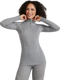 Falke Wool-Tech Zip-Neck Funktionsshirt langarm grey-heather (Damen)