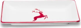 Gmundner Keramik Bordeauxroter Hirsch Snackschale 22x11cm