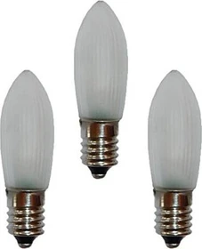 Hellum Riffelkerze 16V LED Ersatzbirne für Weihnachtsbeleuchtung 0.1W E10, 3 Stück