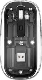 Manhattan Transparent Rechargeable Wireless Mouse, transparent/schwarz, USB (190268)