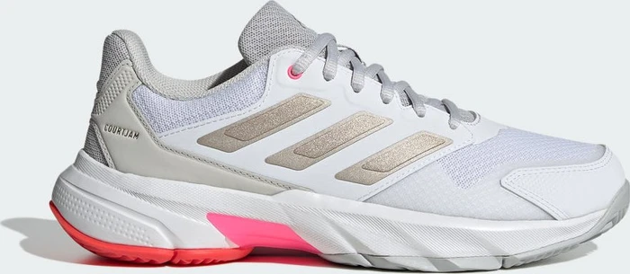 adidas CourtJam Control 3 cloud white/iron metallic/lucid red