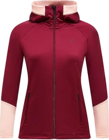 Peak Performance Rider Essentials Midlayer Zip Hood Jacke vertical zenith/peach fuzz (Damen)