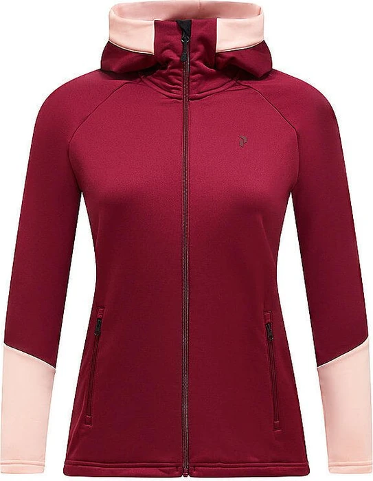 Peak Performance Rider Essentials Midlayer Zip Hood Jacke vertical zenith/peach fuzz (Damen)