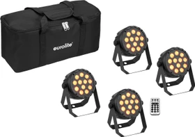 Eurolite Set 4x LED PARty Spot Silent RGB/WW mit Soft-Bag
