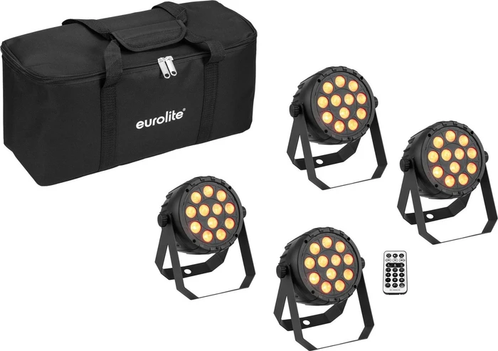 Eurolite Set 4x LED PARty Spot Silent RGB/WW mit Soft-Bag