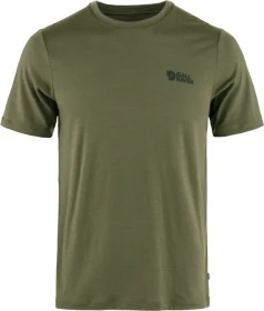 Fjällräven Abisko Wool Logo Funktionsshirt kurzarm laurel green (Herren)