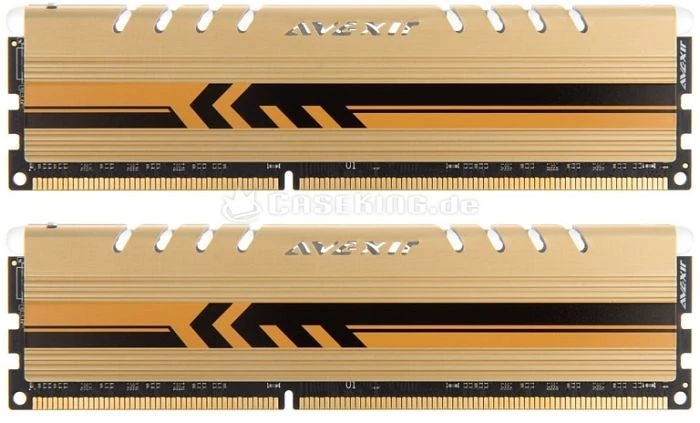 Avexir Core Series Gold LED gelb UDIMM 8GB Kit, DDR3-2400, CL11-13-13-35