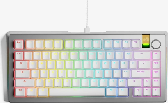 Glorious GMMK 3 Pro HE 75% Pre-built Gaming Keyboard, silber, LEDs RGB, Glorious Fox HE, USB, US