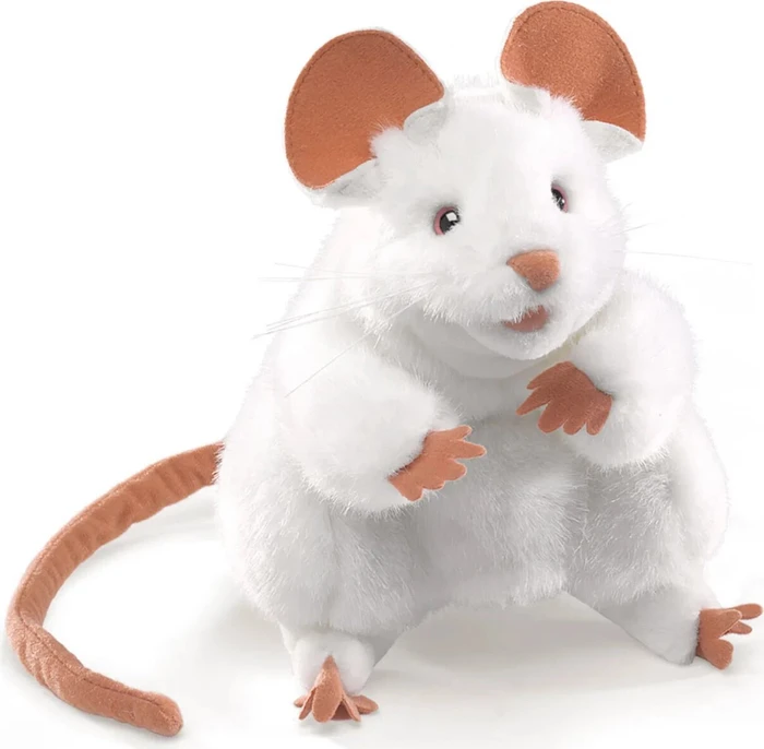 Folkmanis Handpuppe Maus weiß (2219)