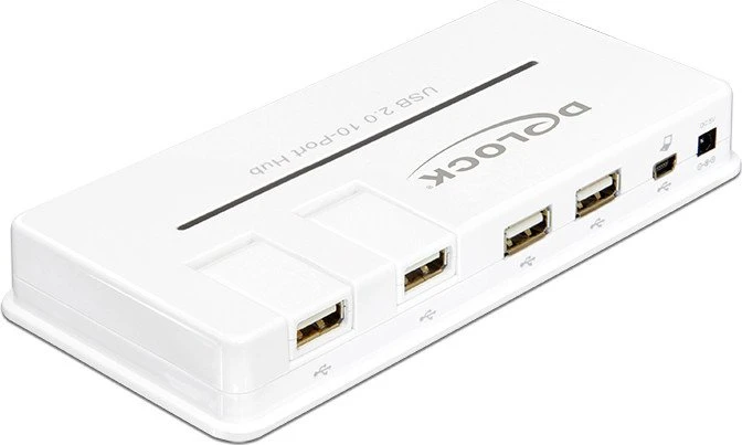 DeLOCK USB-Hub, 10x USB-A 2.0, USB 2.0 Mini-B [Buchse]