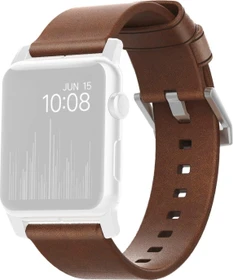 Nomad Modern Strap Silver Hardware für Apple Watch 42mm/44mm braun