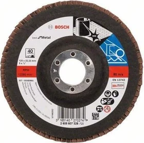 Bosch Professional X571 Best for Metal Fächerschleifscheibe gerade K40, 125x22.23mm, 1 Stück