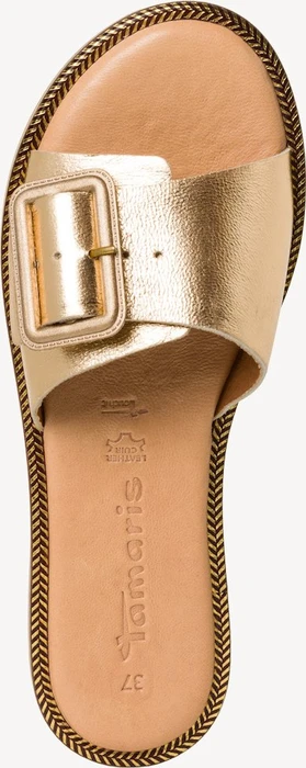 Tamaris Lederpantolette Blockabsatz gold (Damen)