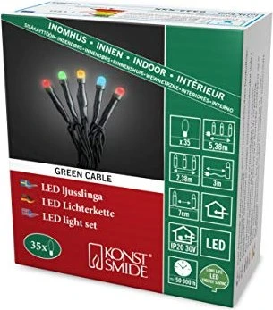 Konstsmide Micro Lichterkette grün LED 35x mehrfarbig