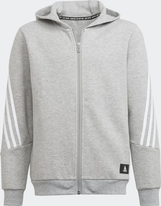 adidas Future Icons 3-Streifen Hoodie medium grey heather/white (Junior)