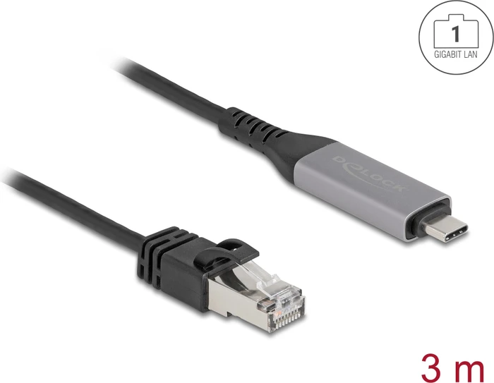 DeLOCK Gigabit LAN-Adapterkabel, 3m, RJ-45, USB-C 3.0 [Stecker]