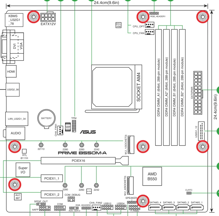 ASUS Prime B550M-A (AMD AM4)