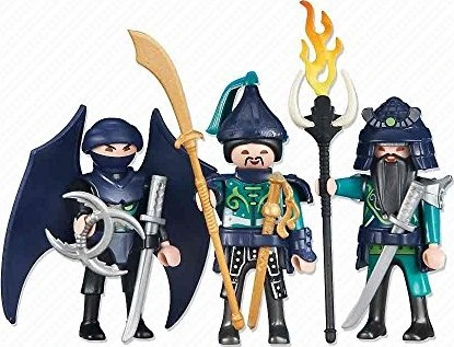 playmobil Figures 3 Grüne Asia-Ritter