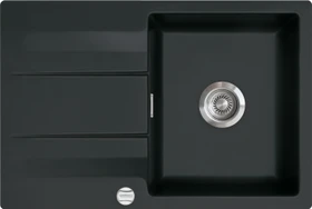 systemceram Genea 75 F Einbau Becken reversibel mit Ablauffernbedienung nigra