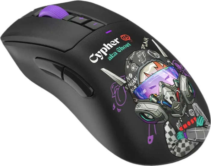 A4Tech Bloody R73 Ultra Duo Wireless Gaming Mouse mit Ladestation, Cypher Ghost, USB