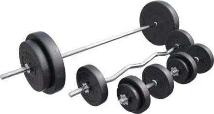 Gorilla Sports Hantelstangen Kunststoff Sternverschluss Set 100kg