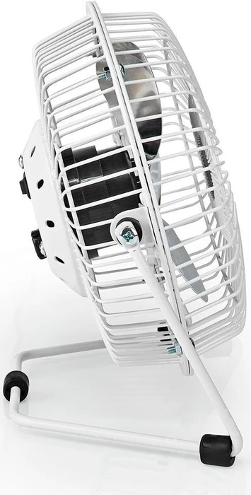 Nedis FNDK1WT15 USB Mini Tischventilator aus Metall 15cm weiß