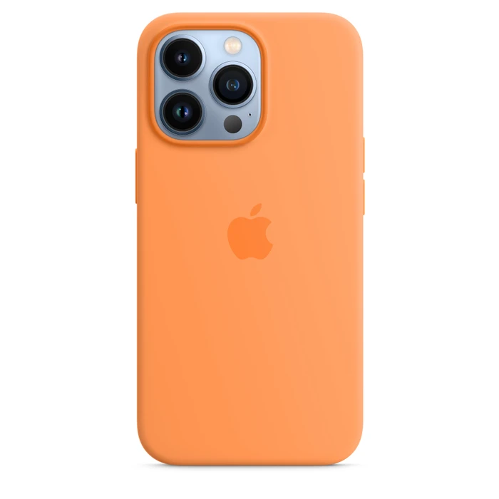Apple Silikon Case mit MagSafe für iPhone 13 Pro gelborange