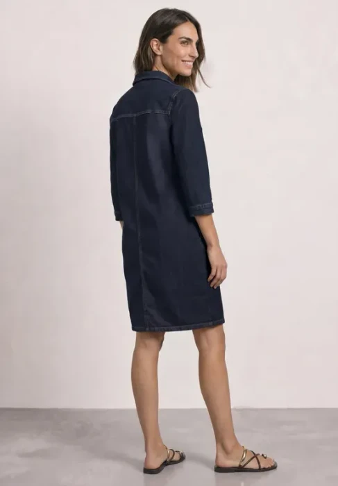 Street One Knielanges Denim Kleid mit 3/4 Arm Kleid rinse soft washed (Damen)