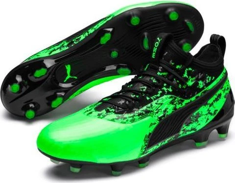 Puma One 19.1 Evoknit FG/AG green gecko/black/gray (Herren)