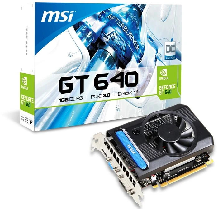 MSI GeForce GT 640, N640-1GD3, 1GB DDR3, VGA, DVI, HDMI