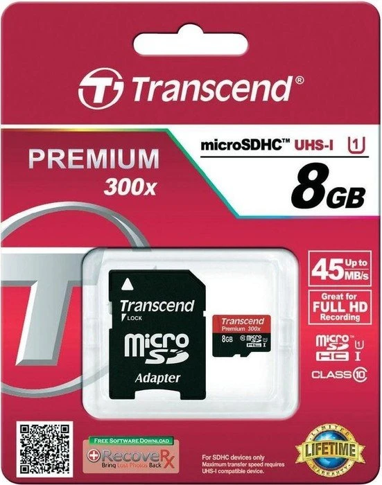 Transcend Premium R45 8GB Kit, UHS-I, Class 10