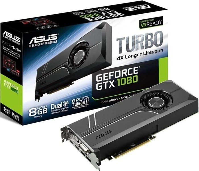 ASUS Turbo GeForce GTX 1080, TURBO-GTX1080-8G, 8GB GDDR5X, DVI, 2x HDMI, 2x DP