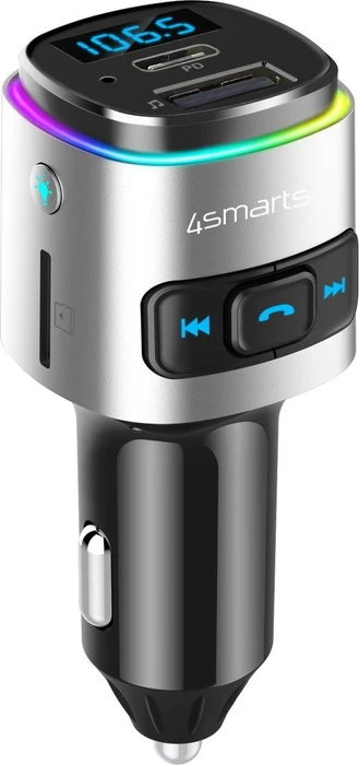 4smarts Kfz Ladegerät Bluetooth FM Transmitter Media&Assist schwarz/silber