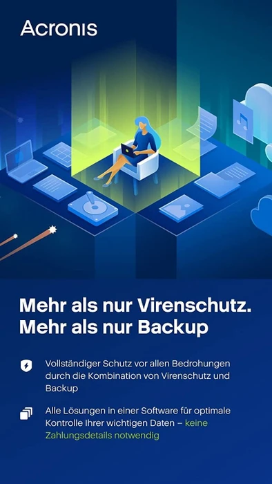 Acronis Cyber Protect Home Office Essentials, 1 User, 1 Jahr (deutsch) (Multi-Device)