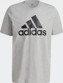 adidas Essentials Big Logo T-Shirt kurzarm medium grey heather/black (Herren)