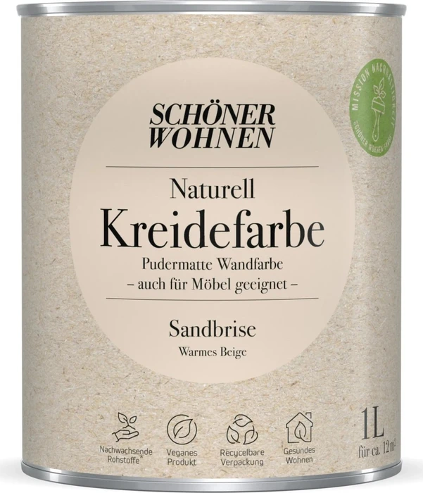 Schöner Wohnen Naturell Kreidefarbe innen sandbriese warmes beige, 1l