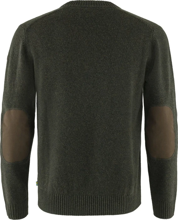 Fjällräven Övik Round Neck Strickpullover dark olive (Herren)