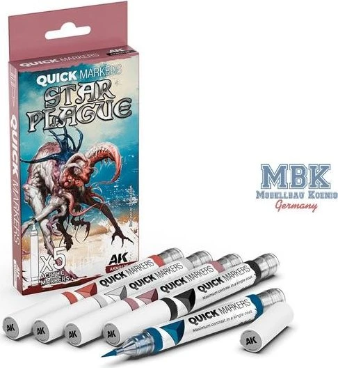 AK-Interactive Quick Markers Star Plaque Farbset, 5-tlg.
