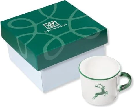 Gmundner Keramik Grüner Hirsch Kaffeetasse im Karton 240ml