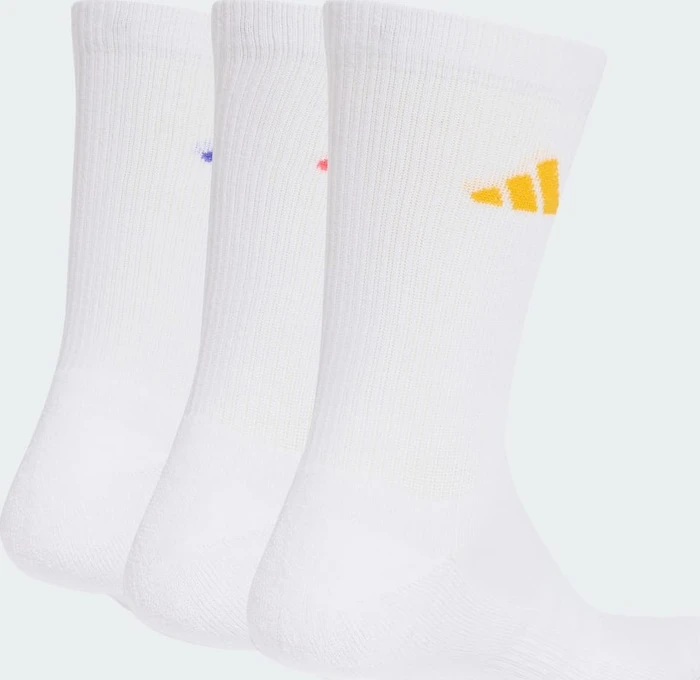 adidas Cushioned Crew Socken white/solar purple/crew yellow/pure turbo, 3 Paare
