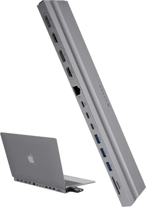 Hyper HyperDrive 4k Mulit-Display Dockingstation, grau, USB-C 3.0 [Buchse]