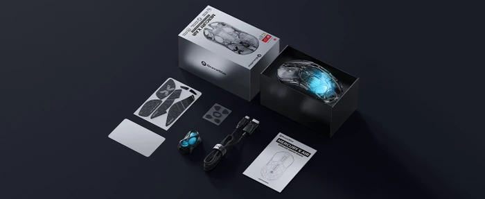 GravaStar Mercury X Air 8KHz Wireless Gaming Mouse, Onyx Crystal, USB/Bluetooth