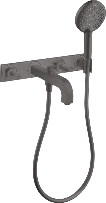 Hansgrohe Axor Citterio 3-Loch Wannenkombination mit Hebelgriffen und Platte brushed black chrome
