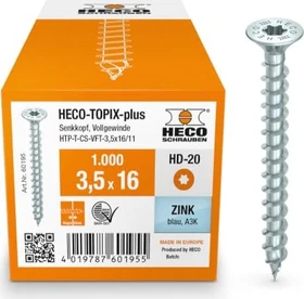 HECO TOPIX-plus verzinkt blau A3K Torx T20 Holzschraube, 3.5x16mm, 1000 Stück