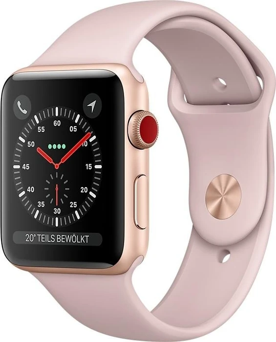 Apple Watch Series 3 (GPS) Aluminium 42mm gold mit Sportarmband sandrosa