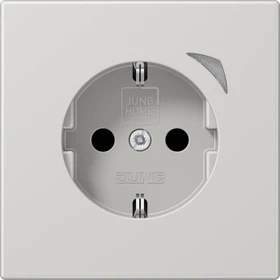 Jung Steckdose, 16 A, mit Funktionsanzeige, Safety Plus, Serie LS, lichtgrau