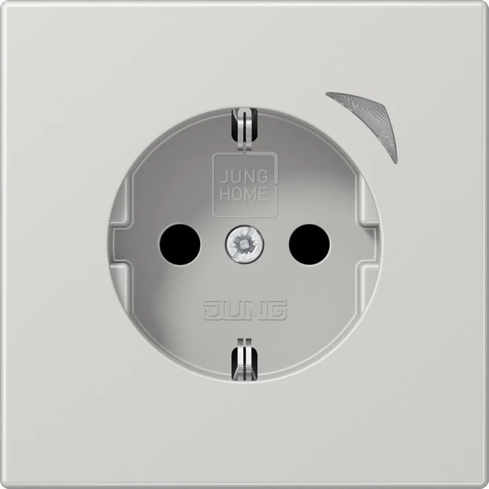 Jung Steckdose, 16 A, mit Funktionsanzeige, Safety Plus, Serie LS, lichtgrau
