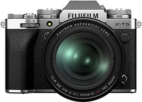 Fujifilm X-T5 silber mit Objektiv Fujinon XF 16-80mm 4.0 R OIS WR