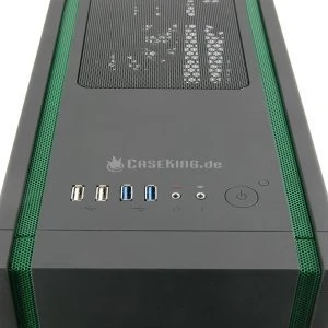 BitFenix Shinobi USB 3.0 schwarz/grün, Acrylfenster