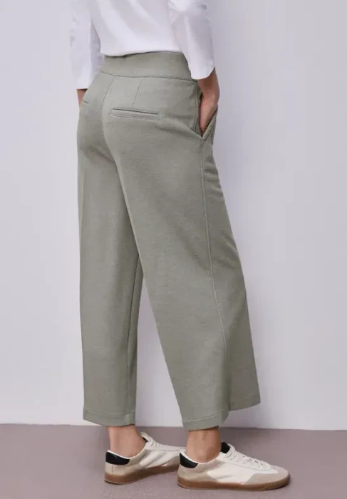 Street One High Waist Wide Leg im Casual Fit Hose dark mint green (Damen)